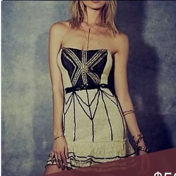 Free People Lace Black Tea Coquette Mini Dress 💕 - Picture 3 of 7